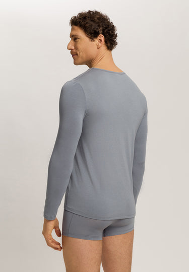 Natural Function Tencel™ And Cotton Fitted V-Neck Top | Cliff Grey 73187-2680